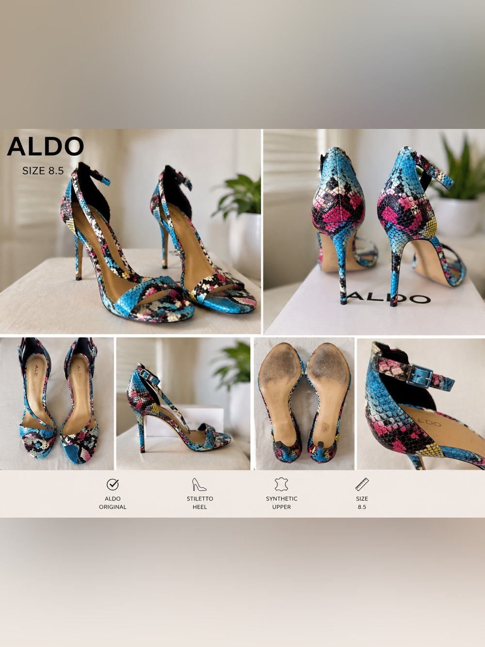 ALDO Colorful Snakeskin Heels | Size 8.5